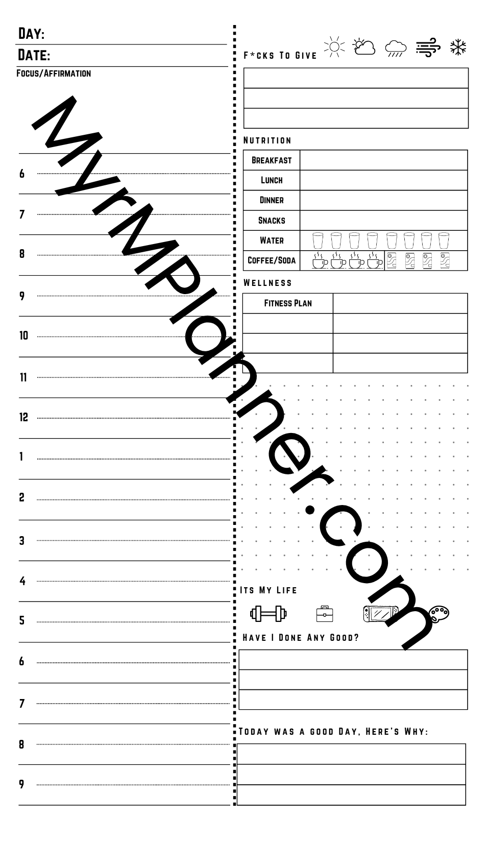 Daily Planner (Non Dated - 93 pages) - compatible with reMarkable Paper Pro Move